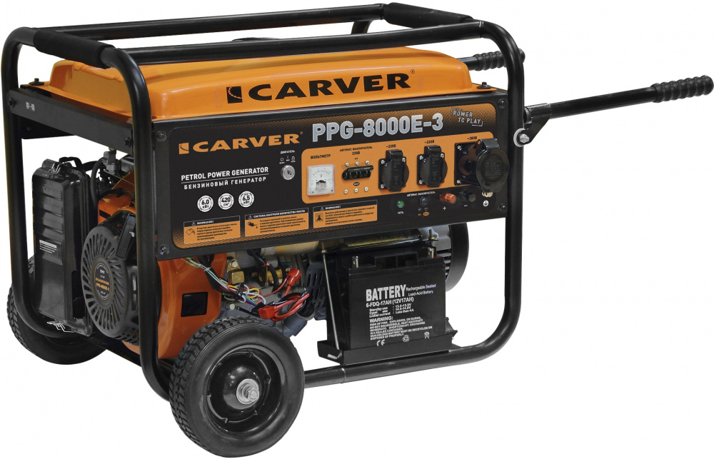 генератор carver ppg 8000e 3 6квт Генератор Carver PPG- 8000E-3 11.1кВт