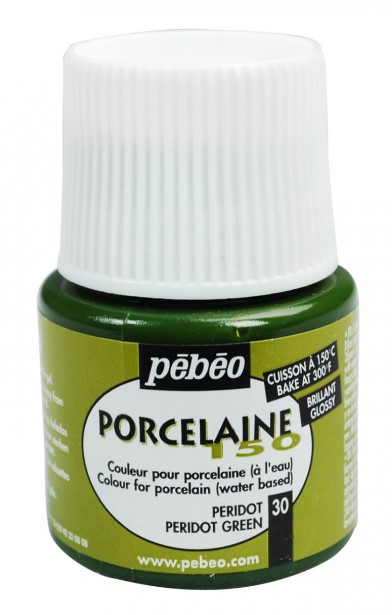 фото Краска по фарфору и керамике под обжиг глянцевая pebeo "porcelaine 150", 45 мл, цвет: зелё