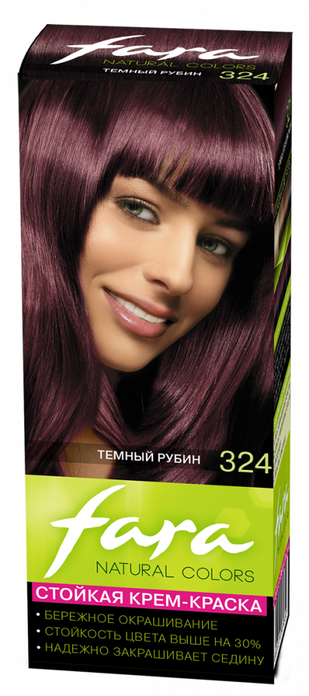 фото Краска для волос «natural colors», тон 324 темный рубин fara