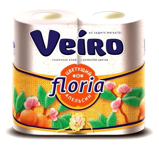 Купить Туалетная бумага Veiro Floria Цветущий апельсин двухслойная 4 рул.