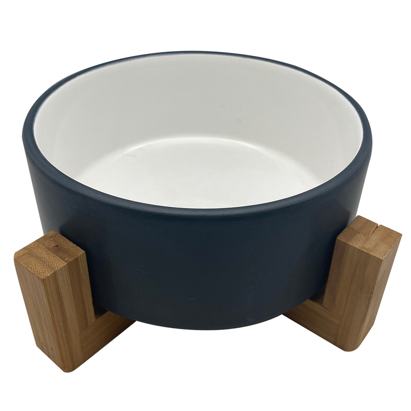 фото Одинарная миска для кошек и собак foxie bamboo bowl, керамика, белый, 0.82 л