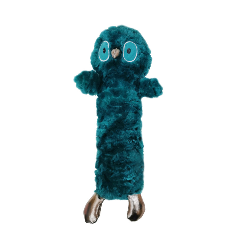 фото Мягкая игрушка для собак chomper лесные звери с длинным туловищем плюш, синий, 35 см, 1 шт