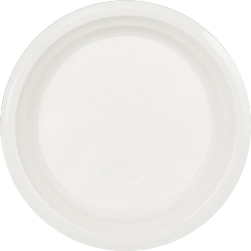 Тарелка одноразовая пластиковая Стандарт 170 мм белая (100 штук в упаковке)