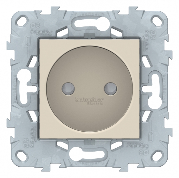 фото Розетка se unica new беж б/з со шторками, винт. зажим, 16а, 250в schneider electric