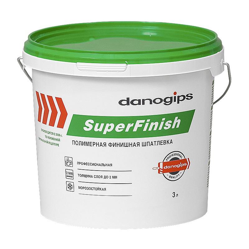 Шпаклевка DANOGIPS СуперФиниш (175340) готовая 5 кг соль гималайская галька фракция 50 100мм 2 кг ведро