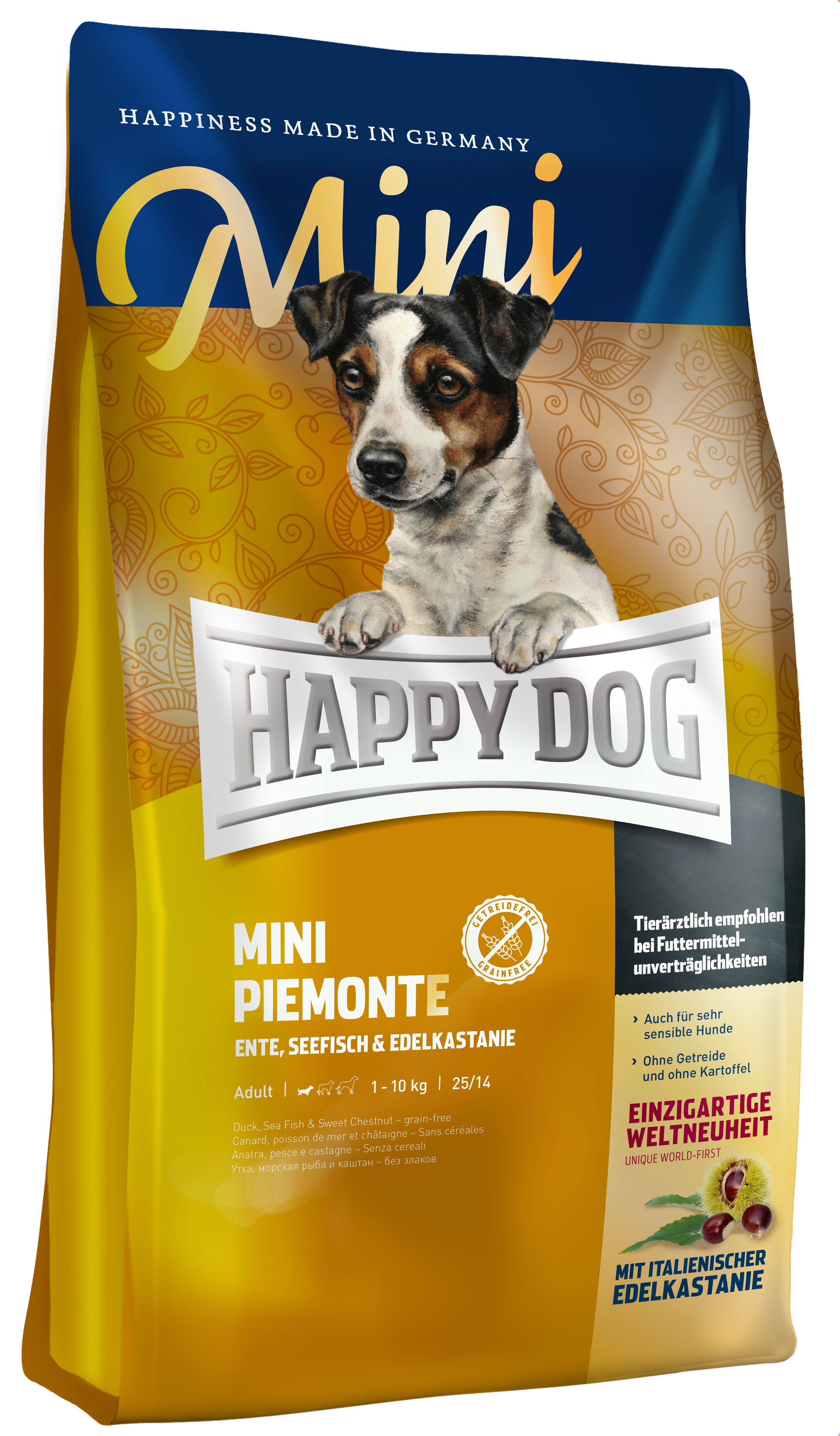 фото Сухой корм для собак happy dog supreme mini piemonte, с уткой и каштаном, 0,3кг