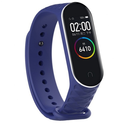 фото Ремешок для смарт-браслета noname для xiaomi mi band 5/mi band 4/mi band 3 white/dark blue nobrand
