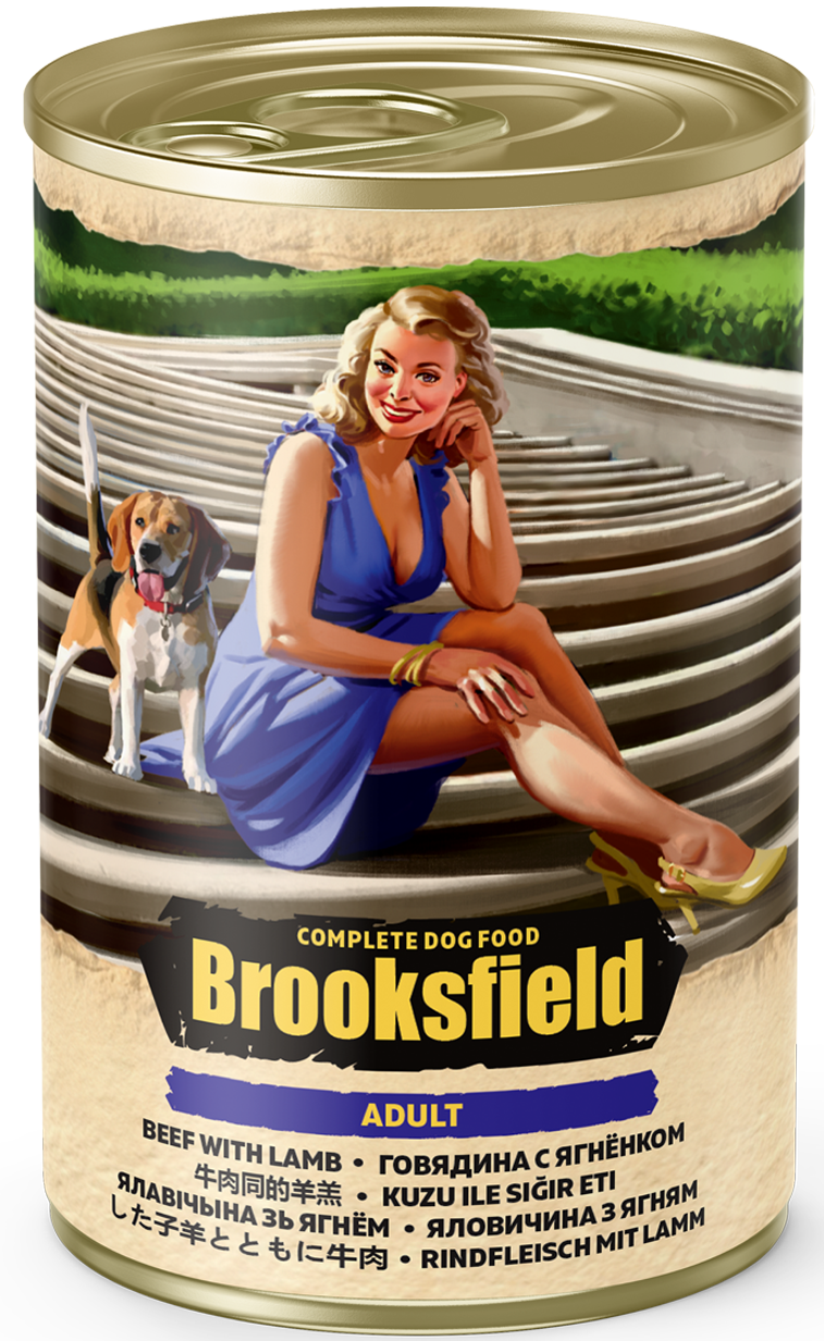 фото Консервы для собак brooksfield adult dog говядина с ягненком и рисом 400г