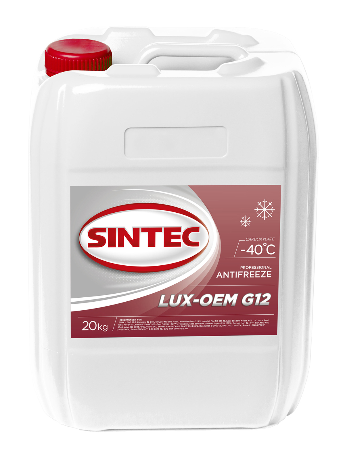 фото Антифриз sintec antifreeze lux g12 20кг