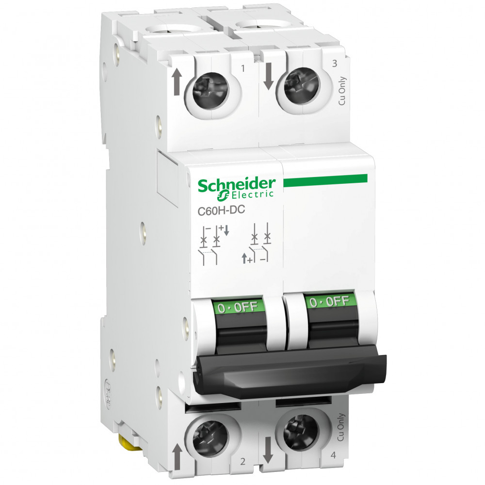 фото Автоматический выключатель se acti 9 c60h-dc 2p 4a (c) 500в dc schneider electric