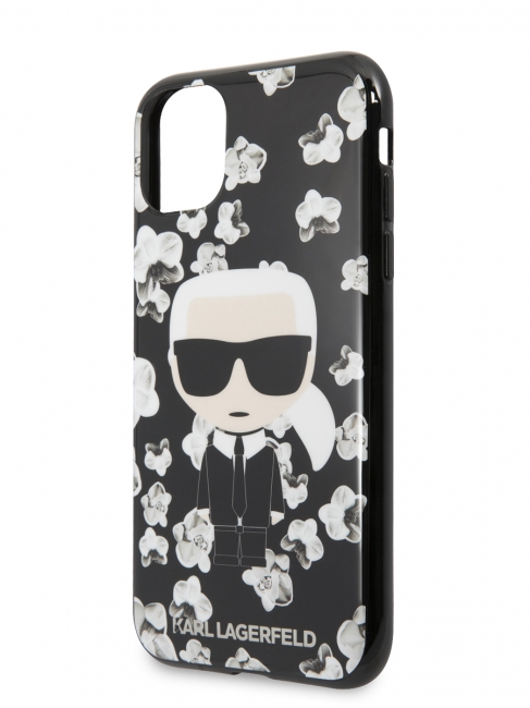 фото Чехол karl lagerfeld tpu collection flower (klhcn61flfbbk) для iphone 11 (black)