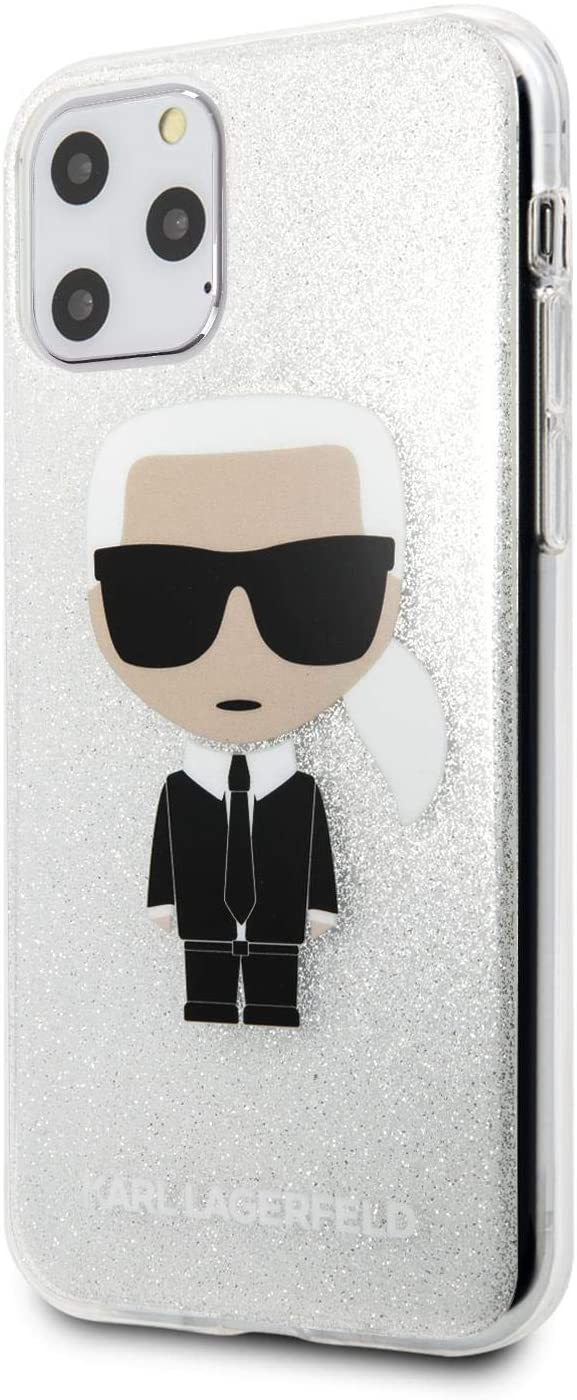 фото Чехол karl lagerfeld tpu collection iconik для iphone 11 pro (glitter silver)