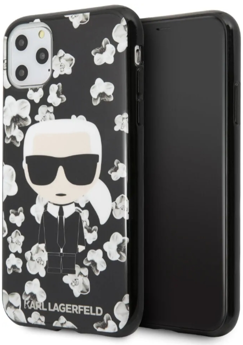 фото Чехол karl lagerfeld tpu collection flower (klhcn58flfbbk) для iphone 11 pro (black)