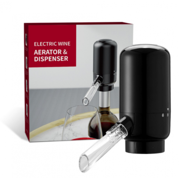 фото Электрический аэратор-диспенсер electric wine aerator and dispenser (черный)
