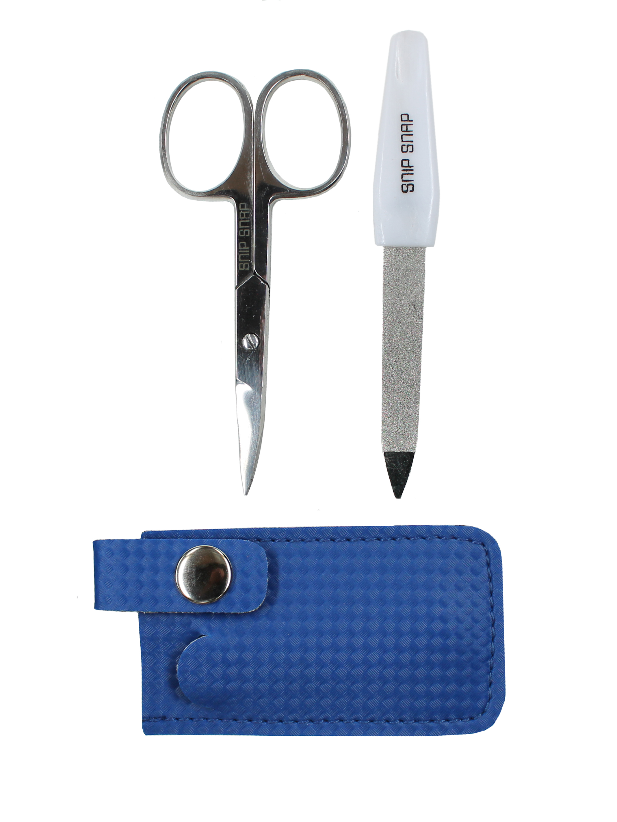 фото Маникюрный набор snip snap (ножницы, пилочка) в кожаном чехле, синий