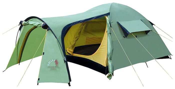 Палатка Indiana Tramp, кемпинговая, 3 места, зеленый