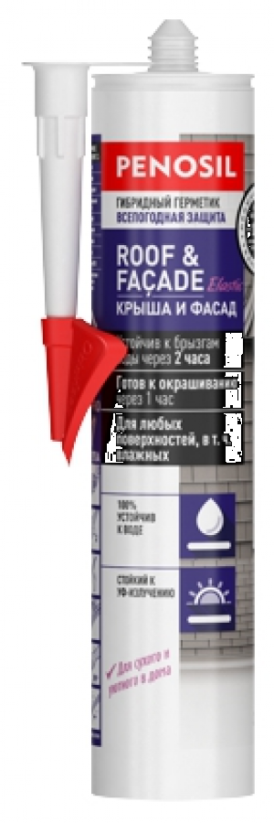 фото Герметик penosil roof & facade crystal sealant для крыши и фасада гибридный 290 мл h3717