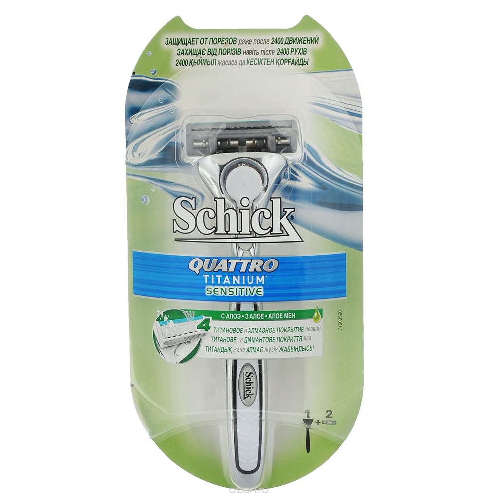 

Бритвенный станок Schick Quattro Titanium Sensitive + 2 кассеты