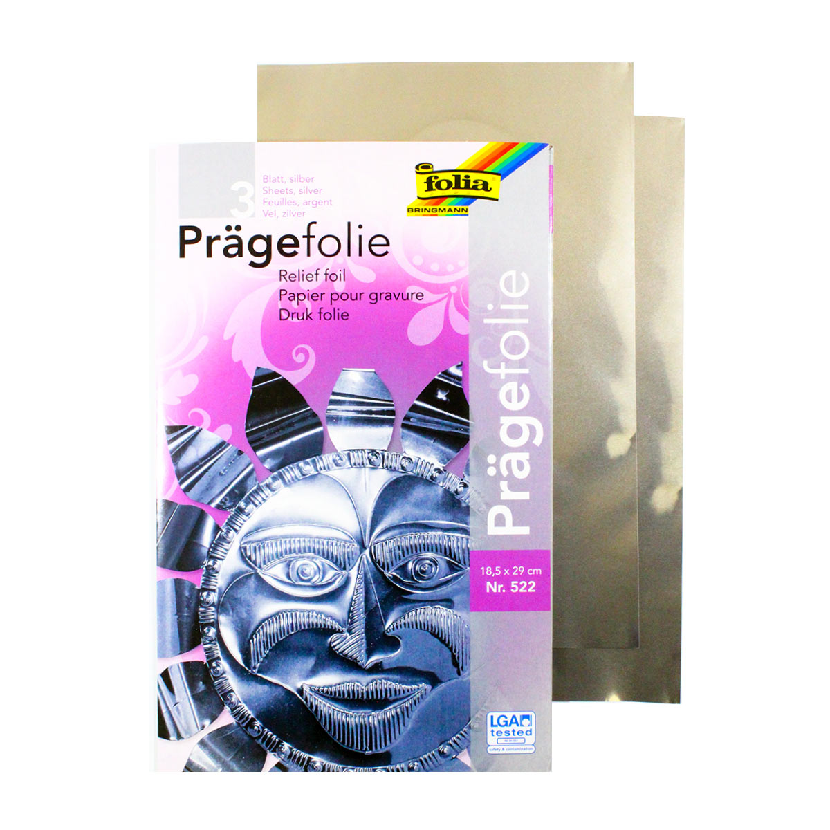 

Фольга для чеканки Glorex серебро, 19х30 см, 3 шт.