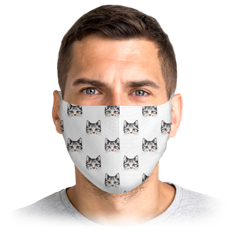 

Многоразовая маска Printio Котики белая S, Котики