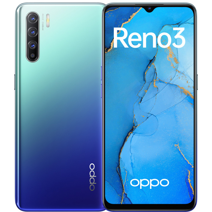 фото Смартфон oppo reno 3 8+128gb auroral blue (cph2043)