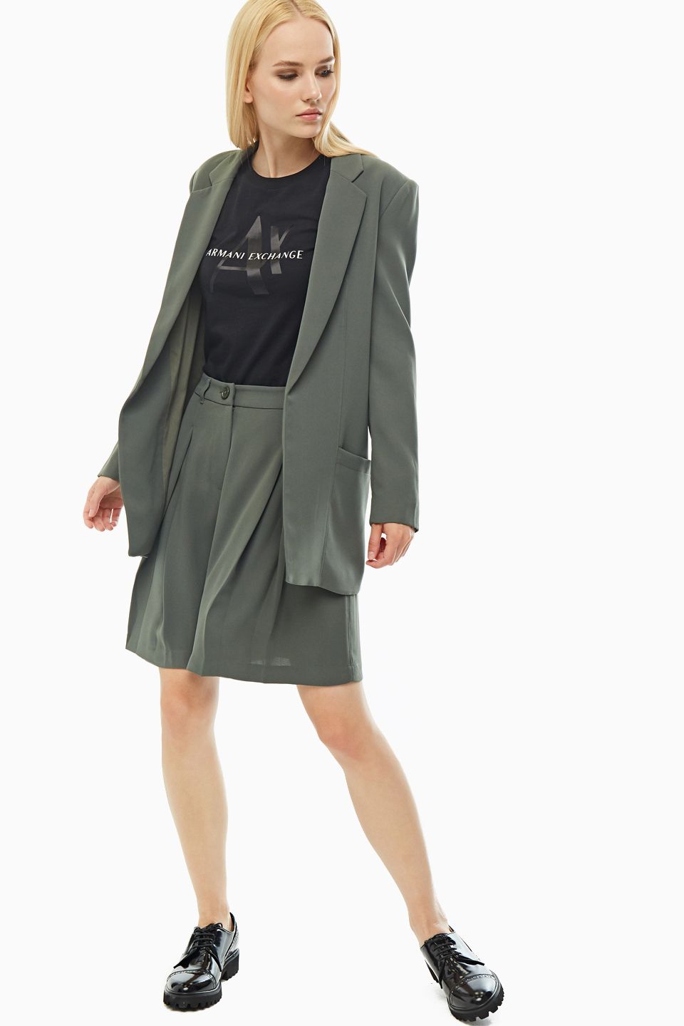 

Пиджак женский Armani Exchange 3HYG66 YNJQZ хаки 6 IT, 3HYG66 YNJQZ