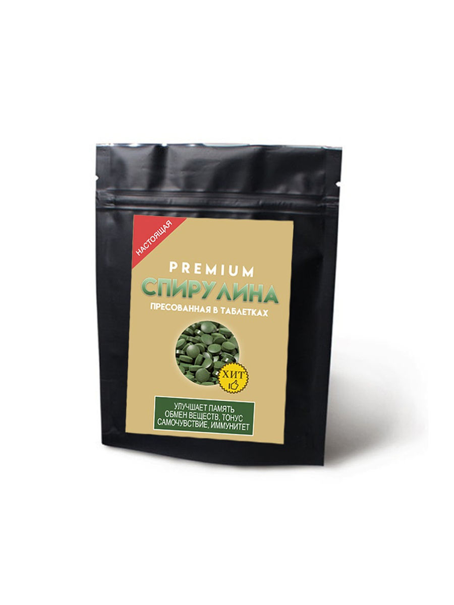 Спирулина Чайный лист (Spirulina Premium в таблетках), 50 грамм