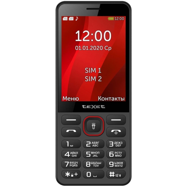 фото Мобильный телефон texet tm-309 black/red