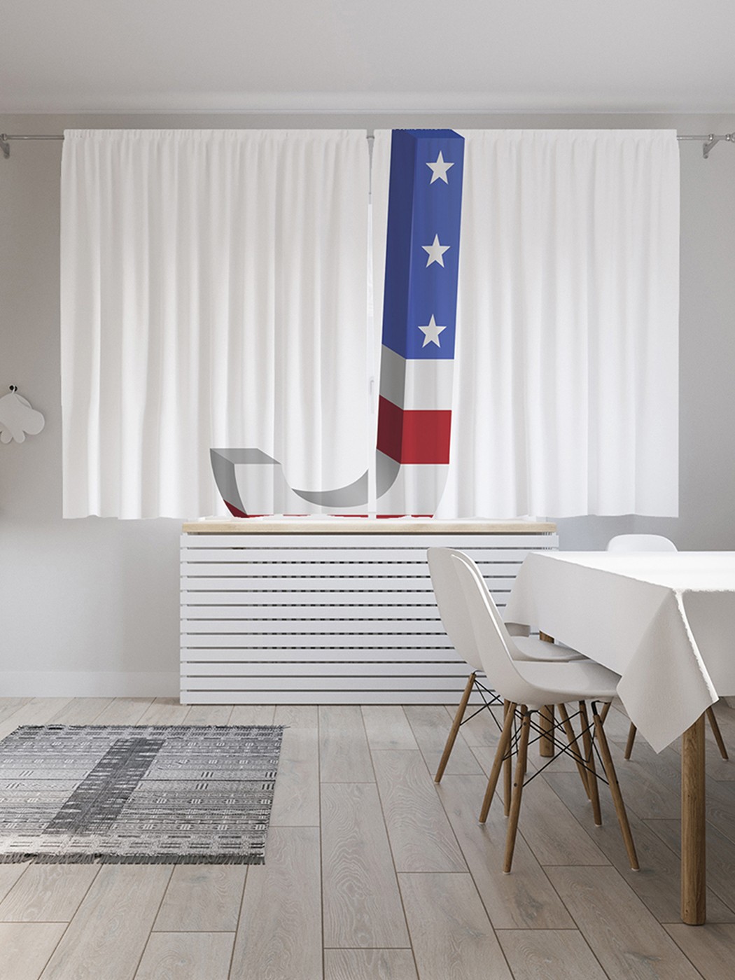 

Шторы под лён «Американская j», серия Oxford DeLux, 290х180 см