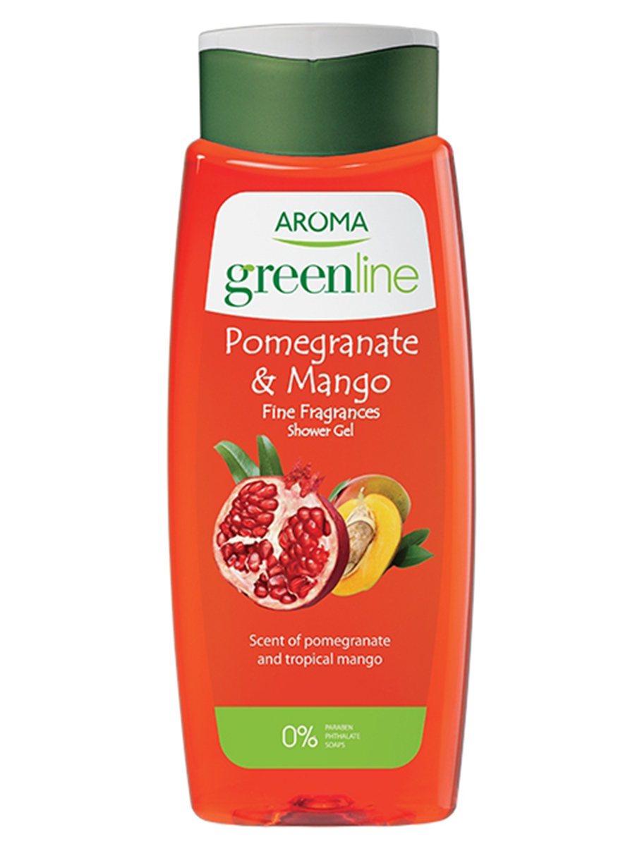 Гель для душа Aroma Greenline Гранат и манго парфюмированный 400 мл