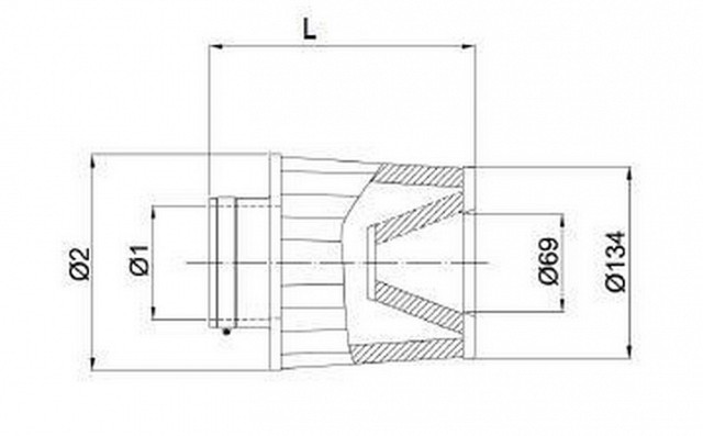 фото Bmc fbtw76-140p фильтр воздушный двойной конус ø76mm (длина общ: 183mm)