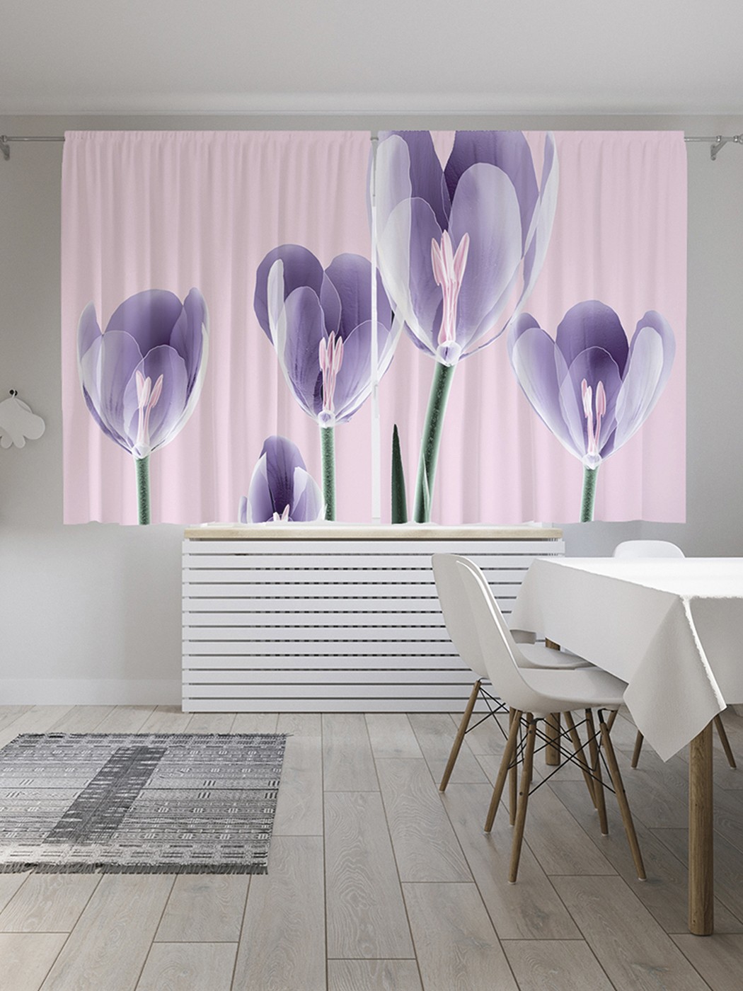 

Шторы под лён «Цветочный строй», серия Oxford DeLux, 290х180 см