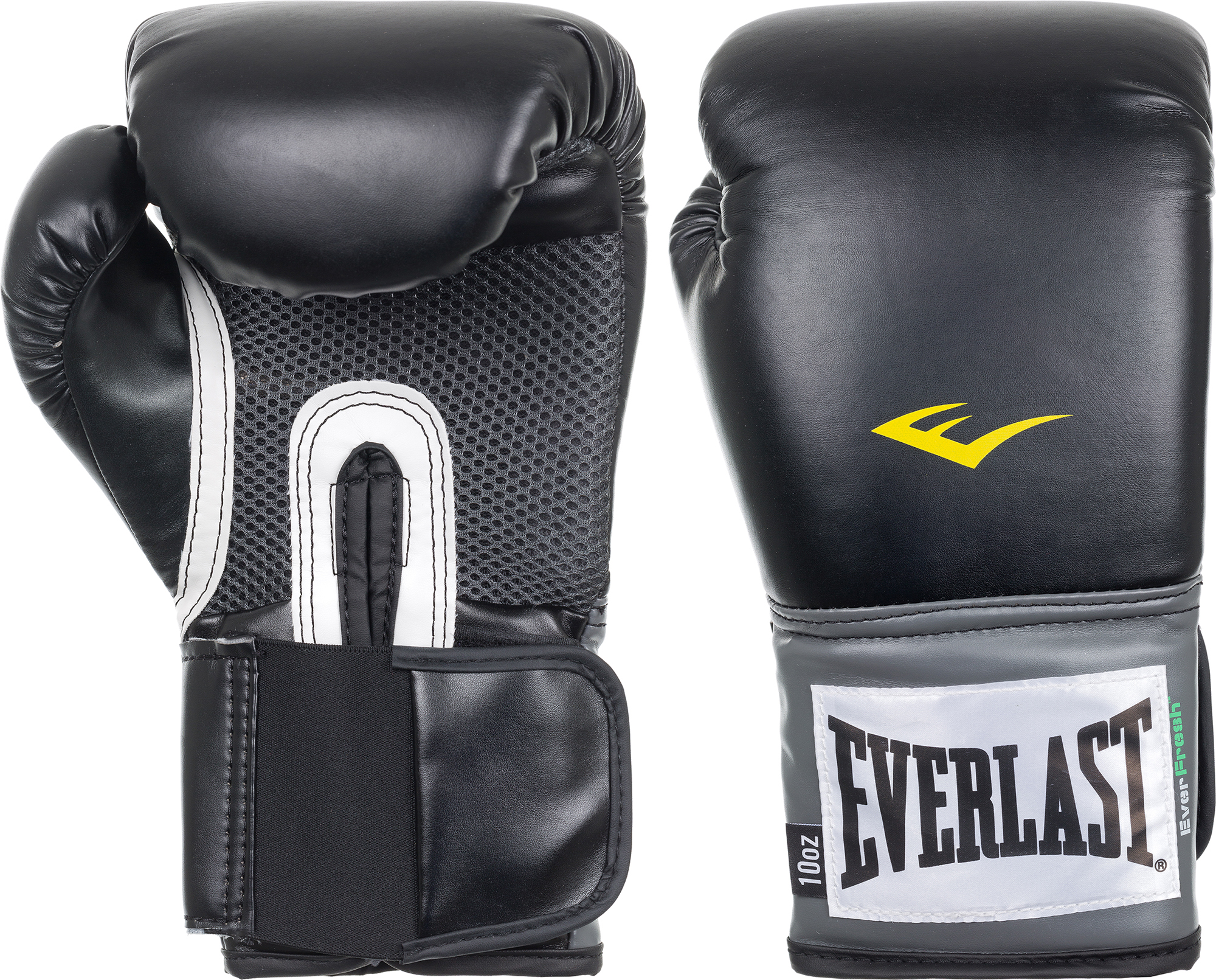 фото Боксерские перчатки everlast pu pro style anti-mb черные/серые 10 унций