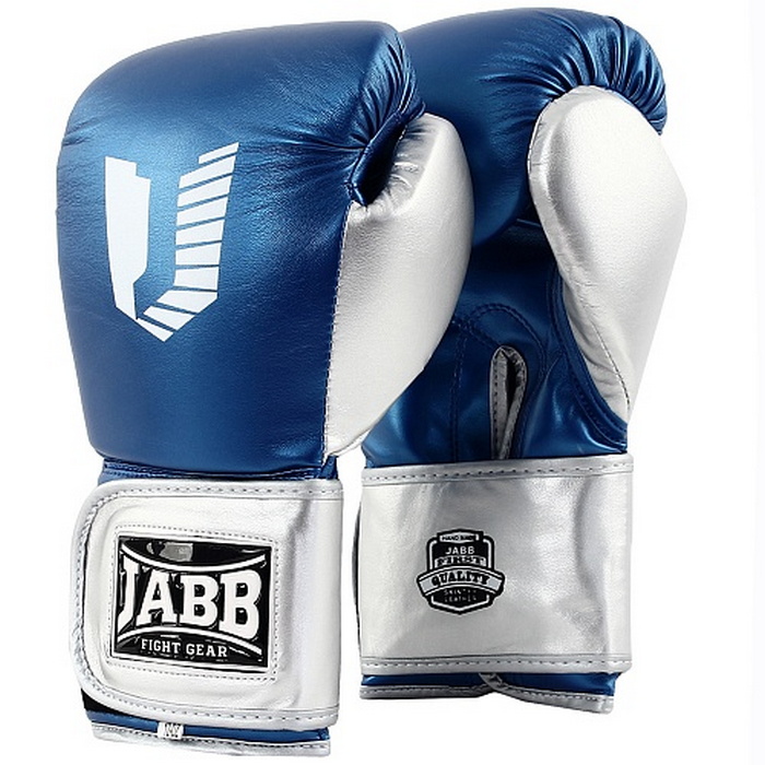 фото Боксерские перчатки jabb ring синие/серебристые 12 унций