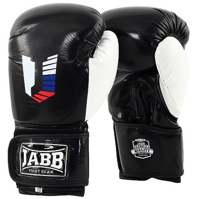 фото Боксерские перчатки jabb us 48 черные/белые 10 унций