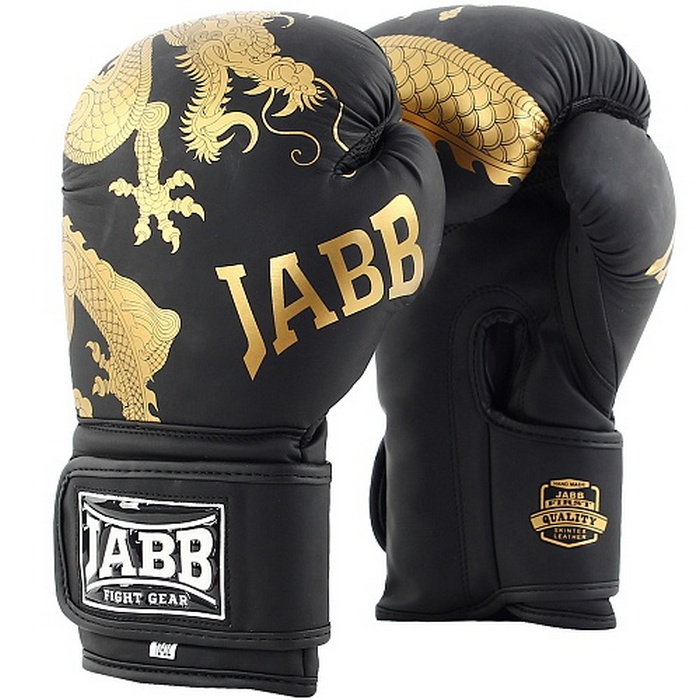 фото Боксерские перчатки jabb asia dragon черные/золотистые 10 унций