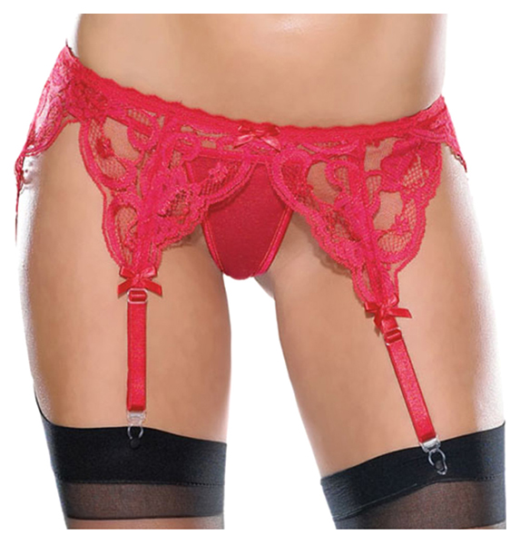 

Кружевной пояс увеличенного размера Coquette Int, Розовый, 407redOSXLCQ