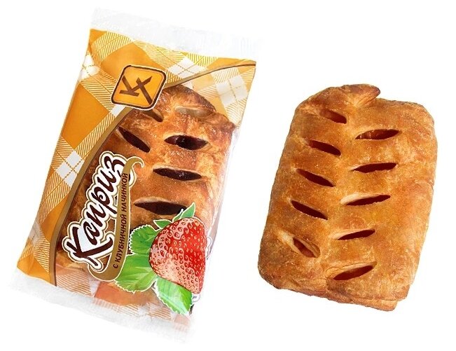 

Слойка каприз с клубникой 80г клинский хк
