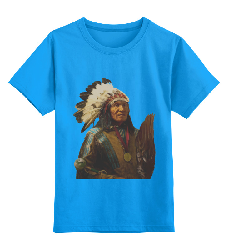 

Детская футболка Printio Native american цв.голубой р.140, 0000000791066