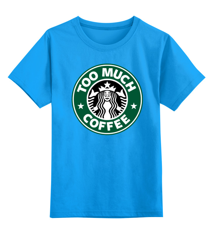 

Детская футболка Printio Too much coffee цв.голубой р.140, 0000000787943