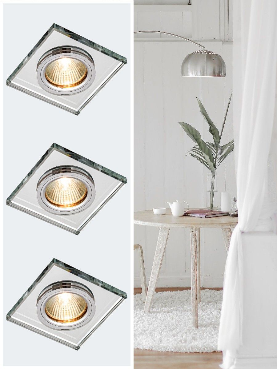 

Встраиваемый светильник Max Light Crystal 51 ML комплект 3 шт, Crystal