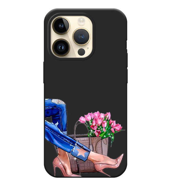 

Чехол Awog на Apple iPhone 14 Pro / Айфон 14 Про "Каблучки", Черный, 15252-1