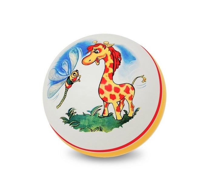 Мяч детский Мячи Чебоксары Жираф 200 мм, желто-красные полосы, 1584772