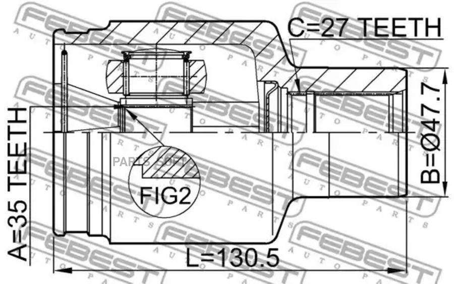 

1411-mus_шрус внутренний к-кт35x47.7x27 ssangyong rexton 01-13