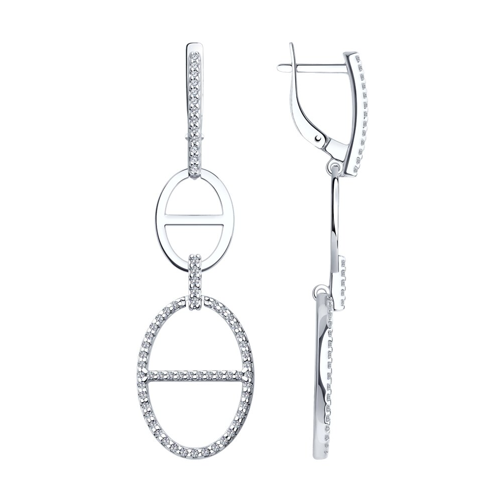 

Серьги подвески из серебра SOKOLOV 94025793, фианит, 94025793