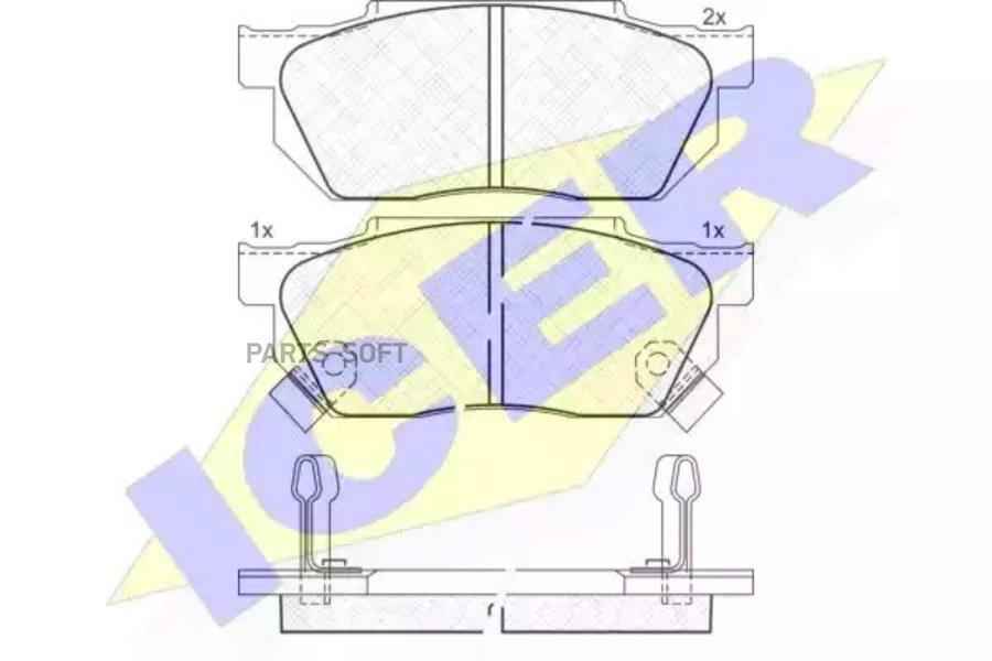 

Колодки дисковые передниеhonda civic 1.3-1.6 87-91/1.3 16v 91-95 180494