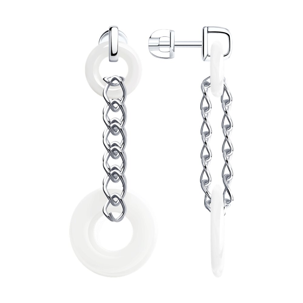 

Серьги подвески из серебра SOKOLOV 94025567, керамика, 94025567