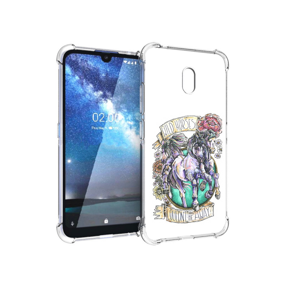 

Чехол MyPads Tocco для Nokia 2.2 рисунок коней в цветах (PT134721.103.582), Прозрачный, Tocco
