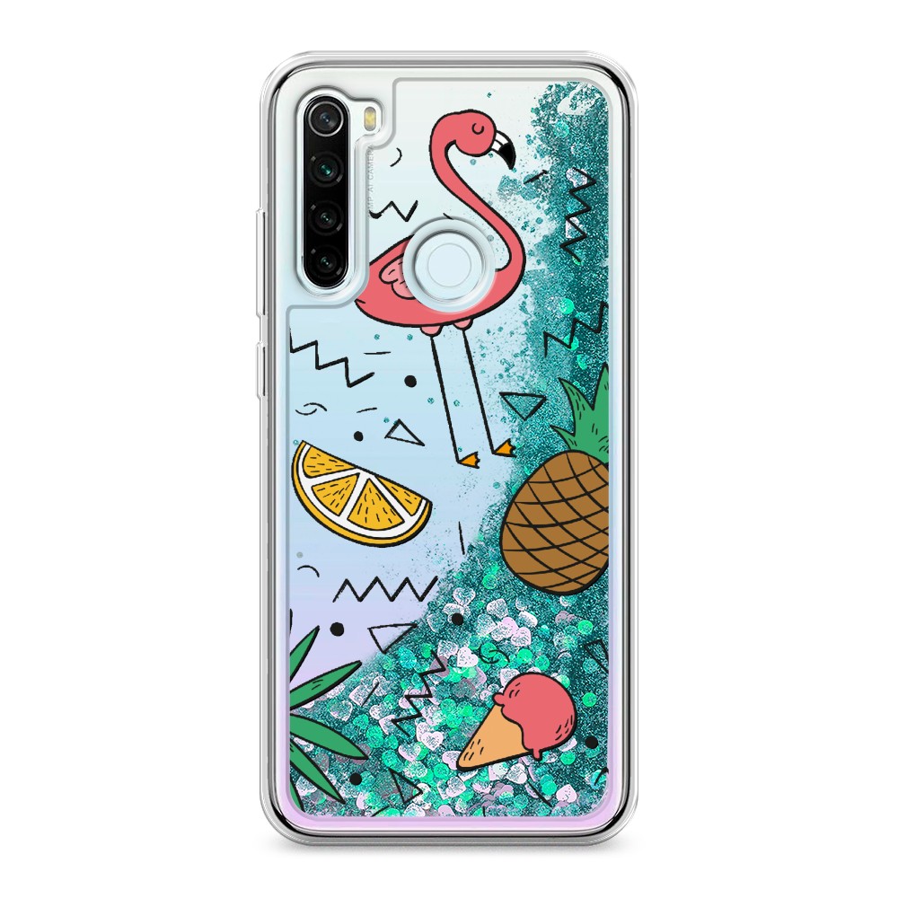 

Жидкий чехол с блестками "Гавайский фон" на Xiaomi Redmi Note 8T