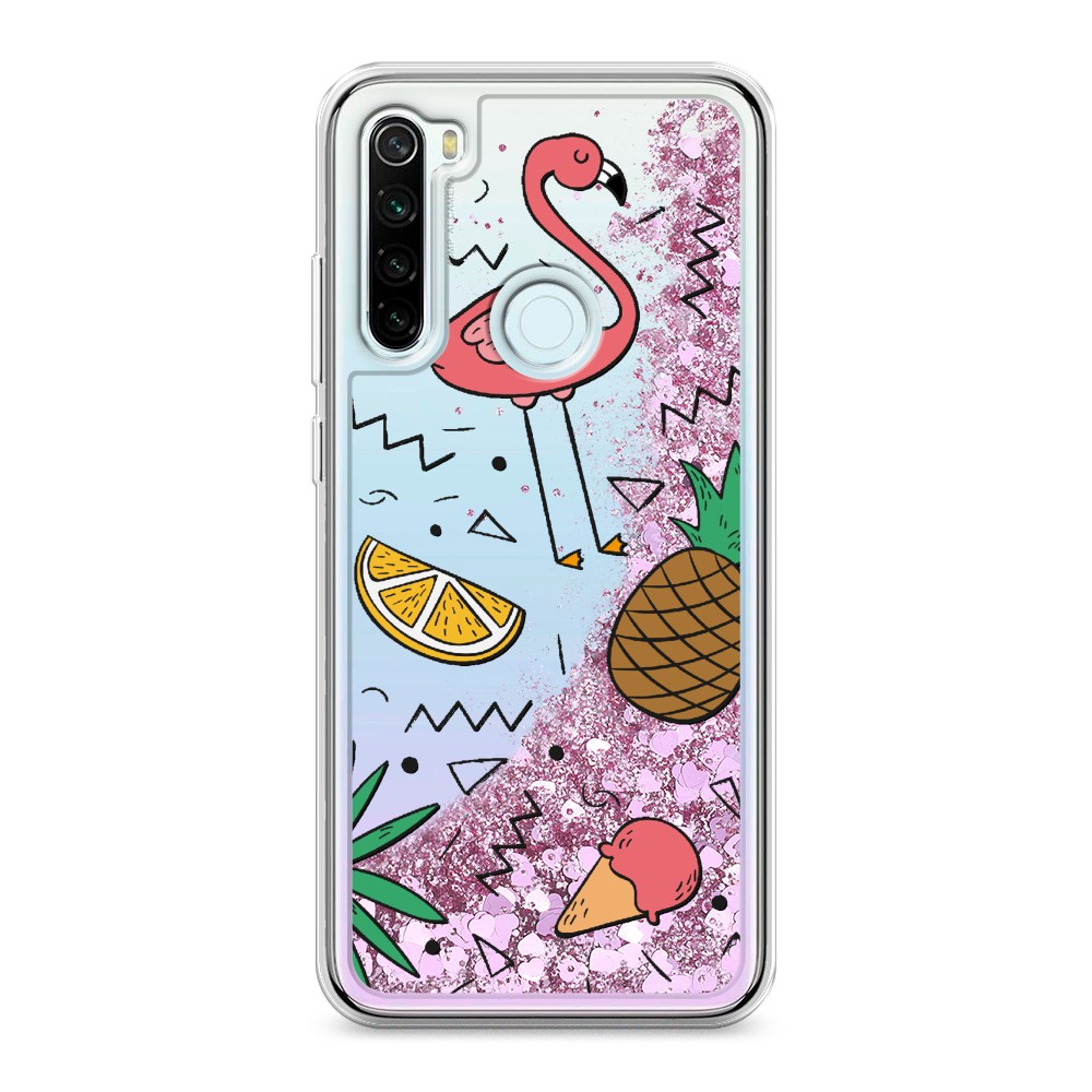 

Жидкий чехол с блестками "Гавайский фон" на Xiaomi Redmi Note 8T